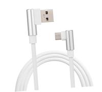 HEALSOPTHY Cavo Micro USB 1M a 90 Gradi Cavo Dati e Ricarica Connettori Rinforzati Ultra Resistente Adatto per Giochi e Video Nylon Bianco