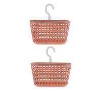 HEALSOPTHY Cestino Portaoggetti da Doccia Sospeso in Plastica con Gancio Girevole Set 2 Pezzi Organizer Bagno Salvaspazio per Shampoo Cosmetici e Giocattoli Scaffale Portaoggetti a Parete