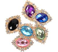 HEALSOPTHY Charm Decorativi per Scarpe Gemme di Vetro, 6 Pezzi | Lega, Finitura Liscia Riutilizzabile, per Vita Quotidiana e Lavoro, Stile Unico Sei Colori