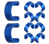 HEALSOPTHY Clip per Cavi Bici a Forma di C Riutilizzabile 10 Pezzi in Lega di Alluminio per Fissaggio Linee Freno e Cambio, Leggero Colore Blu, Confezione per Mountain Bike e Bici da