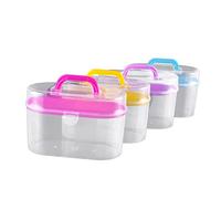 HEALSOPTHY Contenitore Portatile per Forniture da Cucito Scatola Doppia con Rotante e Chiusura Organizer Leggero e per Accessori da Cucito Colore Casuale Colore Casuale Colore Casuale