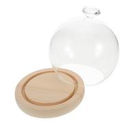 HEALSOPTHY Cupola di Vetro Elegante con Base in Legno Stabile e Design Unico per Esporre Oggetti Decorativi in Casa e Proteggere Fiori Conservati