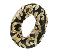 HEALSOPTHY Cuscino per Ciotola Tibetana Rotondo in Broccato Nero Fatto a Mano, Tappetino per Campana Sonora da Meditazione, Base Stabile Protettiva da 10 Cm per Arredamento Casa e Pratica