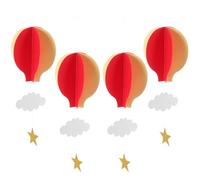 HEALSOPTHY Decorazioni per Feste 4 Pezzi Sospesi Mongolfiera in Carta Colorata Nuvola e Stella, Facile da Appendere per Natale e San