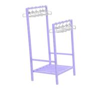 HEALSOPTHY Espositore Abiti Bambole con Mini Grucce Supporto Armadio Miniatura per Cameretta Bambole Organizer Vestiti Realistico e Balcone