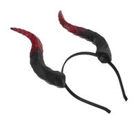 HEALSOPTHY Fascia Capelli Halloween con Corna di Diavolo Nere e Rosse Cerchietto Leggero in PU con Corna Bull Rimovibili per Costume Cosplay e Feste Mascherate