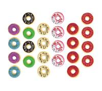 HEALSOPTHY Gomme Colorate a Forma di Mini Ciambella, Set da 24 Pezzi in Plastica Flessibile, Gomme per Pupille per Scuola e Giochi Creativi Stile Casuale