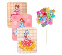 HEALSOPTHY Kit per Ricamo Fai da Te e Disegno Incompiuto per Ragazzo Ragazza, Set Creativo Tavole da Pittura a Forature Colorate, Stimola Manualità e Immaginazione, Gioco Artistico per Feste e Regali