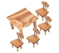 HEALSOPTHY Mobili Piccoli in Legno Tavolo e Sedia Miniatura Arredamento Per Scrivania Ornamenti Per Mobili Cinesi Decori Retrò Per Casa