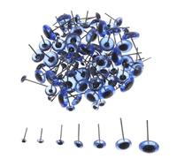 HEALSOPTHY Occhi Realistici in Vetro per Peluche 100 Pezzi Bulbi Oculari Artigianali per Giochi Fai da Te Kit Occhi per Bambole Uncinetto e Animali Imbottiti Varie Dimensioni Blu per
