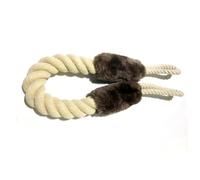 HEALSOPTHY Protezione Maniglia in Cotone Beige 2 Pezzi Anti-collisione per Ingressi e Finestre, per Proteggere e Attirare L'attenzione del Cane
