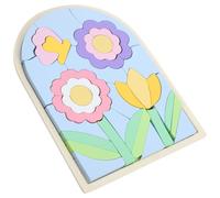 HEALSOPTHY Puzzle Giocattolo per 3D in Legno Robusto Forma di Fiore Gioco Educativo per lo Sviluppo della Concentrazione e Coordinazione Occhio-Mano Adatto a Mani Piccole e Sicuro per