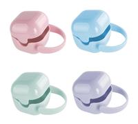HEALSOPTHY Scatola Portaciuccio in Pp 4 Pezzi Custodia per Ciuccio Portatile Facile da Attaccare Mantiene Ciuccio Pulito per Borse e Passeggini Colore Casuale