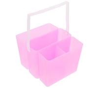 HEALSOPTHY Secchio Lavaggio Pennelli 3 in 1 Rosa, Contenitore per Acquerelli e Detergente per Spazzole, Portapennelli Quadrato Manico Removibile per Artisti e Principianti, Pratico per