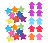 HEALSOPTHY Segnalini per Tappeti da Seduta 60 Pezzi a Forma di Freccia e Stella Indicatori di Posizione Antiscivolo per Pavimenti in Aula Marcatori Portatili per Giochi Educativi e