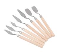 HEALSOPTHY Set 7 Pezzi Spatole per Pittura a Olio Manico in Legno Raschietti per Miscelazione Colori in Acciaio Inox Forniture Artistiche per Pittori e Artisti Strumenti per Pittura