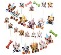HEALSOPTHY Set Decorazioni Compleanno Cane 27 Pezzi Bandierine per Feste Striscione di Compleanno e Stuzzicadenti per Torta per Feste a Tema Animali Domestici e Accessori Foto per