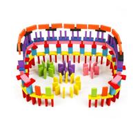 HEALSOPTHY Set di Blocchi Domino in Legno 120 Pezzi 12 Colori 44X2X07 CM Giochi di Stabilità Educativi per e Adulti Sviluppo Creatività e Spirito di Squadra