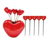 HEALSOPTHY Set di Forchette da Frutta Design Cartoon in Resina e Metallo con Supporto Facili da Impugnare e Stabili, per Insalate e Dolci in Famiglia