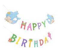 HEALSOPTHY Striscione di Compleanno Tema Sirena Decorazioni per Feste di Compleanno Bandierina da Tirare in Carta Resistente Decorazione per Feste a Tema Marina Accessori per Foto e