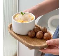 HEALT Vassoi rotondi in legno, piccolo rialzo in legno, piedistallo in legno per esposizione per tavolo d'ingresso, casa di fattoria, cucina, centrotavola, ideale per candele, piante, bottiglie, mini