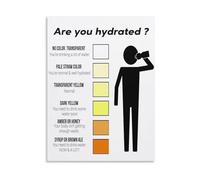 Health Education Poster Urine Color Chart Hydration Guide Reference for Body Wellness Bathroom Office Decor Canvas Wall Art Print(Unframed,16x24inch(40x60cm))