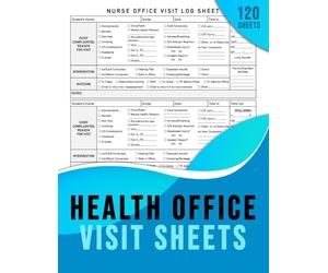 Health Office Visit Forms: School Nurse Visit Report Sheet for detailed clinical documentation of student visits to the Health Office | Track up to three visits on a single page