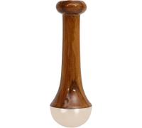 HEALTHANDVEDA Detox Bronze Kansa Wand Massaggiatore viso | Massaggiatore dal design unico con comoda impugnatura, manico in legno di teak (piccolo)
