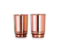 HEALTHANDWEALTH Bicchieri per acqua potabile in rame puro, bicchieri ayurvedici per la salute, set da 2 pezzi, 350 ml, tazze di rame da viaggio