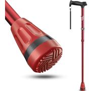 HealthBazaar Bastone da Passeggio Multi-Terreno, Bastoni Pieghevoli per Uomini e Donne, Punte in Cuscino D'aria per Bastone Pieghevole con Assorbimento Degli Urti (Rosso, standard)