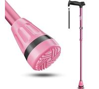 HealthBazaar Bastone da Passeggio Multi-Terreno, Bastoni Pieghevoli per Uomini e Donne, Punte in Cuscino D'aria per Bastone Pieghevole con Assorbimento Degli Urti (Rosa, standard)