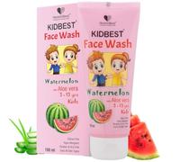 HealthBest Kidbest Detergente viso per bambini, pelle normale, pelle sensibile e pelle secca, lacrima, parabeni, senza SLS, aroma anguria, 100 ml