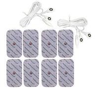 Healthcare World Elettrodi TENS 10x5 cm (8 Pezzi) & 2 Cavi - Grandi Pad Autoadesivi Rettangolari Con Connessione A Spina Da 2 mm Compatibili Con TPN, NeuroTrac, TensCare & Unità EMS
