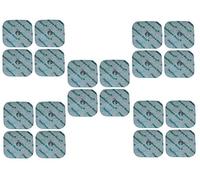 Healthcare World ® TENS Elettrodi set di 20. Adatto per macchine Compex con un formata fossette / concava della vite prigioniera. Pastiglie 5x5cm quadrati sostenuto con gel adesivo ad alta qualità