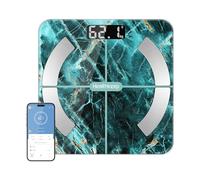 Healthkeep Bilancia Pesapersone Digitale, Bilancia Impedenziometrica in Vetro Temperato, Fino a 180 kg, Bilancia Smart con APP e 13 Misurazioni (BMI/Grasso corporeo/Muscoli/Acqua/Ossa), 26 cm