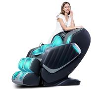 HealthRelife Poltrona massaggiante per tutto il corpo,sedia da massaggio intelligente Zero Gravity, mani robotiche 3D,con guida SL, poltrona relax,altoparlante Bluetooth, colore nero