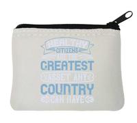 Healthy Citizens are The greatest asset any country can have slogan Neoprene portamonete Pouch 10x11cm Bianco, bianco, Taglia unica