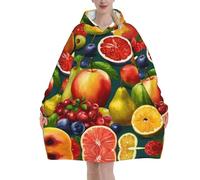 Healthy Food - Felpa da donna Sherpa con cappuccio e tasca indossabile, calda e accogliente, per adulti