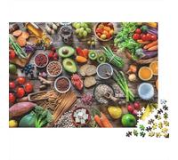 Healthy Food Ingredients Jigsaw Puzzle Impossible 1000Pcs Interesting Decorazione Per La Casa. Giochi Rilassamento E Intelligence Per Adulti E Bambini Da 12 Anni 52x38cm/1000pcs