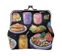 Healthy Food Print Squisito Versatile Bacio Lock Coin Purse Carino Piccolo Zipper Portafoglio per Monete Carte