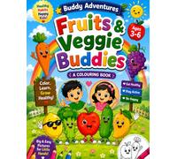 Healthy Kids - ABC Fruits & Veggie Buddies: Alphabet Coloring Book for Kids Ages 3-6 | Learn ABC with Cute Fruits & Vegetables | Easy Coloring Pages for Preschool, Kindergarten & Early Learning