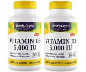 Healthy Origins 2 x 360 Softgels Vitamina D3 5000 IU 5,000 ui VITAMIN D-3