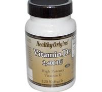 Healthy Origins, Vitamin D3, 2,400 IU, 120 Softgels
