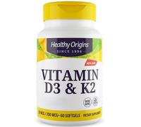 Healthy Origins, Vitamin D3 & K2, 50mcg/200mcg, 60 capsule molli - Spedizione...