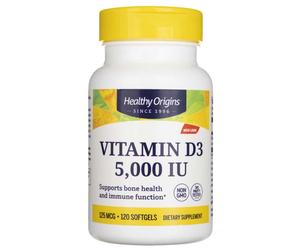 Healthy Origins Vitamina D3 5000 UI - 120 Capsule Morbide