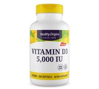 Healthy Origins, vitamina D3, 5000IU, 360 capsule molli - spedizione lampo