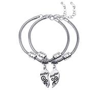 Healvian 1 Paio braccialetto del cuore madre Ciondolo catena doni donna arredamento bracciale per charm bracciale charm gioielli da polso Braccialetto di moda materiale in lega Silver