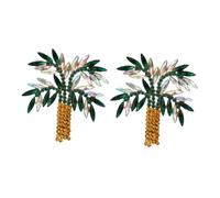 Healvian 1 Paio Orecchini a foglia di diamante orecchio per di moda orecchini a forma di palma con strass Orecchini da spiaggia orecchini anallergici orecchini da donna Purcone lega