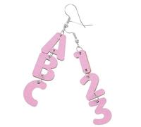Healvian 1 Paio Orecchini alfanumerici orecchino orecchini pendenti orecchini con lettere da donna orecchini per adolescenti Orecchini di novità Ear for Women Di legno rosa