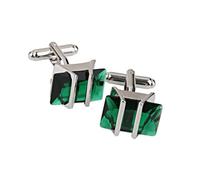 Healvian 1 Paio Pink di cristallo verde s camicie francesi compleanno presente gemello decorato Collegamenti del cuffio dei testimoni dello sposo gemelli di strass verdi